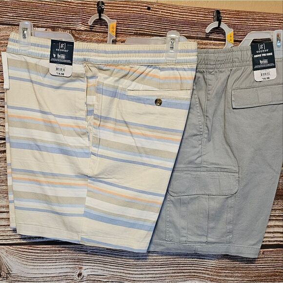 George shorts set of (2) men's large 36/38" soft silver/ Multicolored NWT - Picture 1 of 9